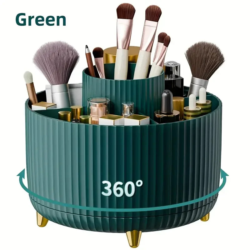 360° Rotating  Slot Makeup Brushes Holder