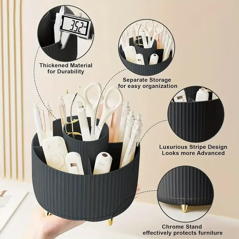 360° Rotating  Slot Makeup Brushes Holder