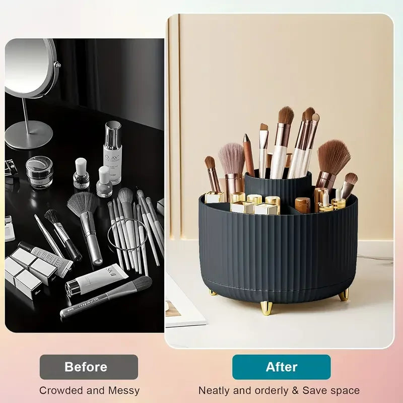 360° Rotating  Slot Makeup Brushes Holder